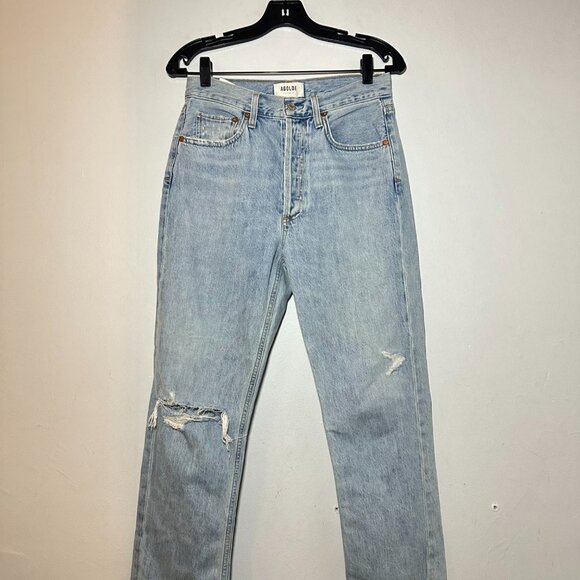 AGOLDE ‘Riley’ High Rise Straight Jeans – Light Wash, Size 27 - Picture 7 of 10